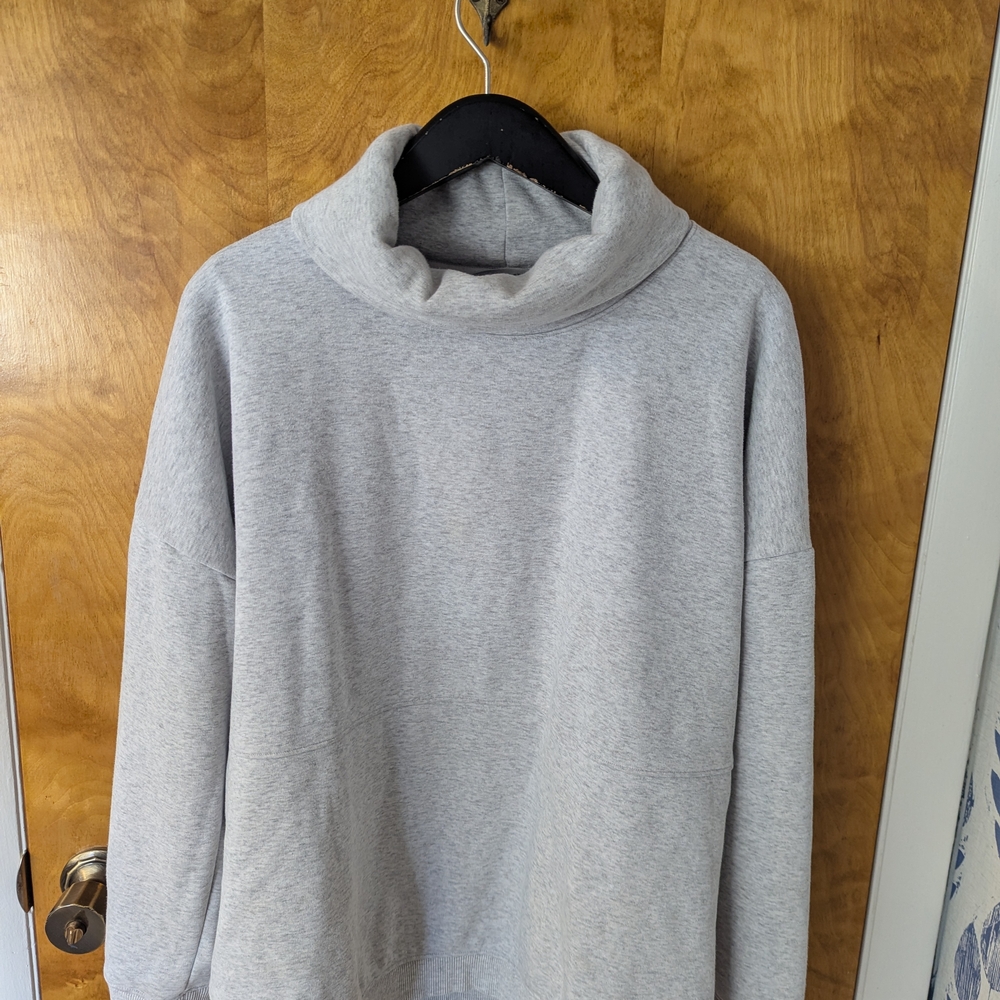 Athleta Light Gray Cowl Neck Top